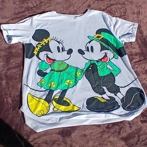 Saint Patrick's Day Mickey and Minnie Large Shirt